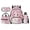 Cherry Blossom Axolotl, variant on Orange Fruit Capybara Kids Backpack Set 4 Pcs Durable Lightweight Kids School Bag with Lunch Tote, Pencil Pouch and Water Bottle Cover for Elementary Students