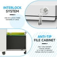 thumbnail image 4 of 2 Drawer Mobile File Cabinet, File Cabinet on Wheels with Lock for Letter/Legal/A4 File, Metal Rolling File Cabinets for Home Office (White), 4 of 9