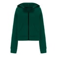 thumbnail image 5 of Patlollav Womens Hooded Coat Solid Color Pocket Jacket Tops, 5 of 6