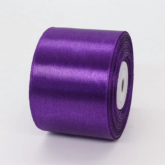 2 inch purple Satin Ribbon 22m Solid Fabric Ribbons Roll for Gift Wrapping, Satin Weddings,Flower Bouquet, Invitations,Sewing,Party Decorations, Holiday Decorating and More