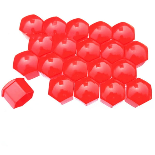 20 piezas cubierta protectora de tuerca de cubo de rueda de coche decoración a prueba de polvo a presión en plástico ABS rojo 19mm/0,75 pulgadas