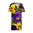 thumbnail image 4 of PuLe 【New】 Summer Short Sleeve Dress Summer Dresses for Women Plus Size Solid V Neck Short Sleeve Oversized Loose Trendy Comfy Dress Casual Pockets, 4 of 4