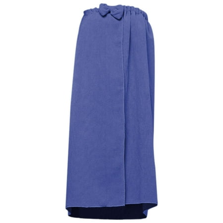 

Quick Dry Soft Bath Towel For Women Stripe Sauna Spa Bathrobes Elastic Adjustable Wearable Bathrobe Microfiber Blue J