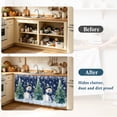thumbnail image 4 of Navy Blue Snowman Christmas Cabinet Curtain 32"Wx55"L,Dustproof Pantry Door Curtain W/ Self Adhesive Tape,Snowflake Green Xmas Tree Tall Storage Cover Privacy Drape for Bathroom Kitchen Laundry Room, 4 of 9