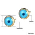 thumbnail image 2 of Pendientes de acero inoxidable chapado en oro de 18 k con forma de ojos turcos azules Yashi color dorado, 2 of 5