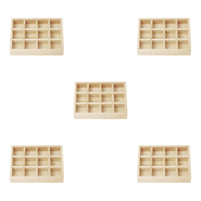 Thinsony Jewelry Display Tray Case Beads Holder Ladies Bangles Gemstone Stackable 12grids 7.87x5.91x1.38 Inch 5Set