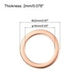 thumbnail image 2 of Uxcell Flat Copper Washers Copper Flat Sealing Ring Copper 12 pack 16x22x2mm, 2 of 6