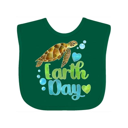 

Inktastic Earth Day Sea Turtle and Hearts Gift Baby Boy or Baby Girl Bib
