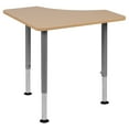 thumbnail image 3 of Emma + Oliver Triangular Natural Collaborative Adjustable Student Desk - Home and Classroom, 3 of 13