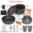 thumbnail image 3 of Lightweight Folding Camping Cookware Set For Picnic Hiking, Sturdy Outdoor Tableware Kit With Carry Bag, 3 of 7