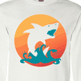 thumbnail image 4 of Inktastic Shark with Orange Sunset Long Sleeve T-Shirt, 4 of 5