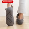 thumbnail image 5 of KDSJSXW Tube Socks Indoor Floor Non-Slip Thermal Socks, Woven And Velvet Indoor Socks Slippers, Thermal Slipper Socks For Women Mini Crew Socks For Women (Gray,M), 5 of 5