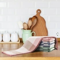 PiccoCasa 6Pcs Cotton Kitchen Dish Towel 13" x 29"  Mixed Color  Plaid