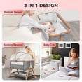 thumbnail image 2 of Rupoun Bassinet, Bedside Sleeper, Foldable Baby Crib with 6 Adjustable Heights and Mesh Panels, for Infant Newborn Child, Gray, 2 of 7
