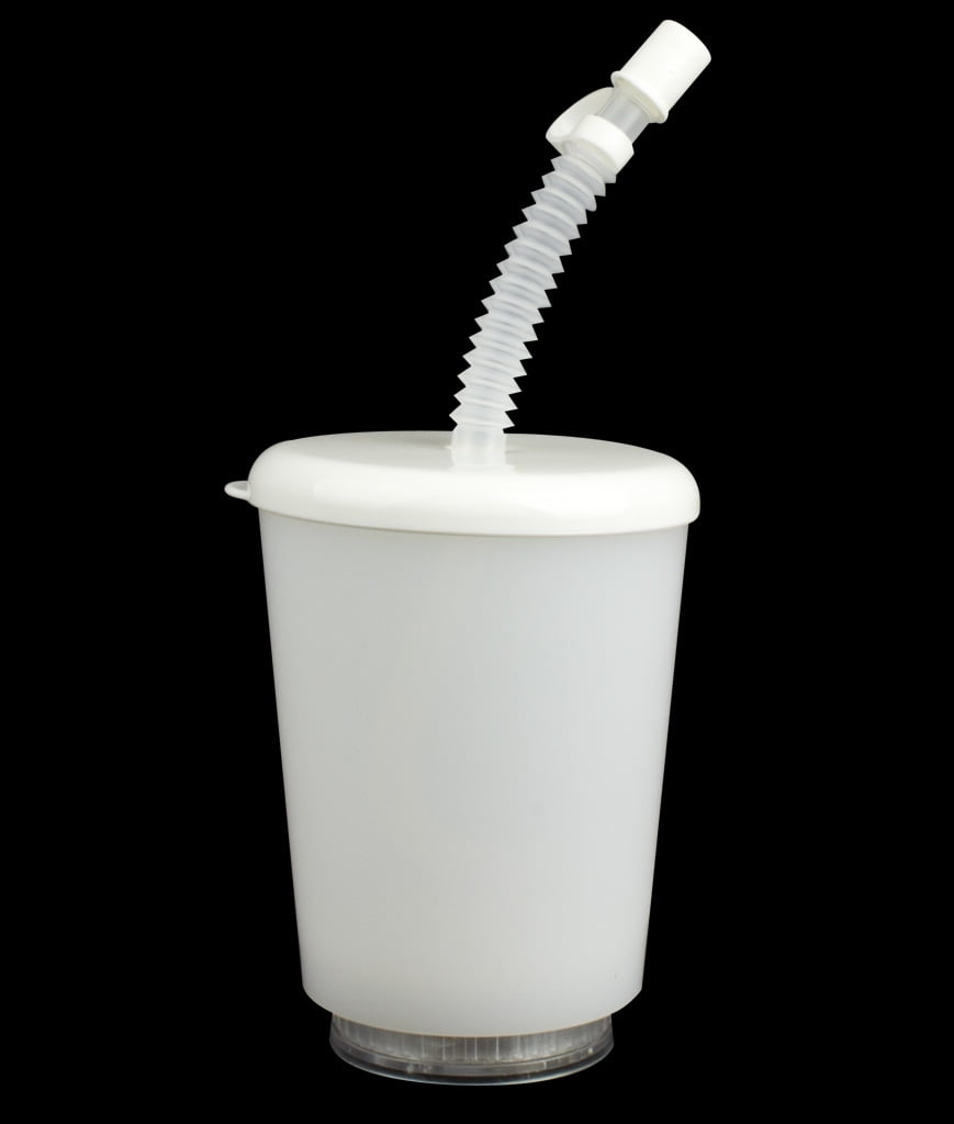 Fun Central (AK029) 12oz Multicolor LED Opaque Cup with Lid and Straw, Light Up Cups, Glow In