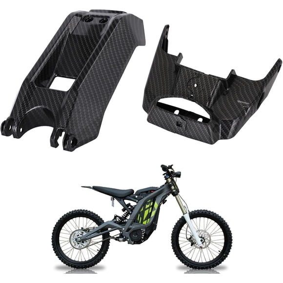 BIUGERCN Surron Battery Cover + Battery Lock Cover Carbon Fiber Pattern for Sur Ron Light Bee X/S Eletric Dirt Bike