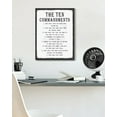 thumbnail image 5 of Inspirational 11x14in Black Framed Wall Art Motivational Bible Verse Ten Commandments Quote Sayings Office Home Decor Canvas Prints Encouraging Positive Posters Painting, 5 of 5