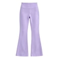 thumbnail image 2 of BXJX Girls Yoga Leggings 10-12, Sports High Stretch Elastic Waist Slim Flare Pants Purple, 2 of 8