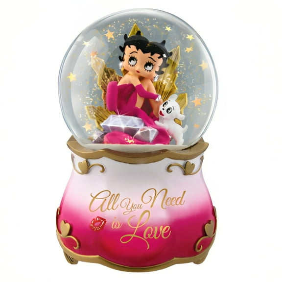 The Bradford Exchange Betty Boop All You Need Is Love Illuminated Snow Globe #2