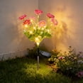 thumbnail image 3 of Luces Decorativas Solares De Plástico Luces solares de flores de 7 cabezas, impermeables, LED, artificiales, para decoración de jardín con estaca, para caminos, patios y jardines (rosa, 1 pieza) Rkxzt, 3 of 8