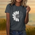thumbnail image 5 of OGLCCG Graphic Tees for Women Sunflower Print Crewneck Short Sleeve T Shirt Casual Lightweight Summer Beach Vacation Tops,XXXXL,Dark Gray, 5 of 5