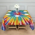 thumbnail image 3 of Colorful Rainbow Tie Dye Spiral Pattern Square Tablecloth,Waterproof Square Table Cover,Wipeable Spillproof Washable Table Cover for Home Kitchen Party Decor 42"X42"(107x107cm), 3 of 6
