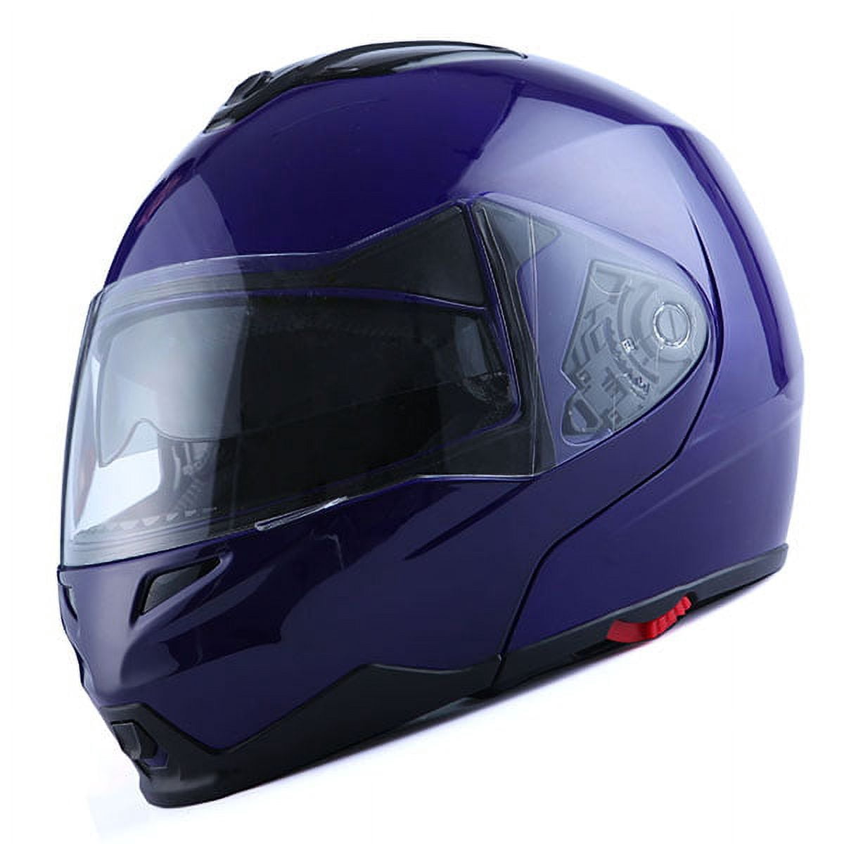 1Storm Motorcycle Street Bike Modular/Flip up Dual Visor/Sun Shield Full Face Helmet HG339 Glossy Blue