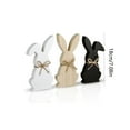 thumbnail image 3 of Farmhouse Spring decor, Easter Home decorations, 3 Set, Rustic Home decor, Black Home decor, Freestanding Bunny Figurines, Seasonal Table Accent, Assorted Sizes, Jute Bow detail, 3 of 6
