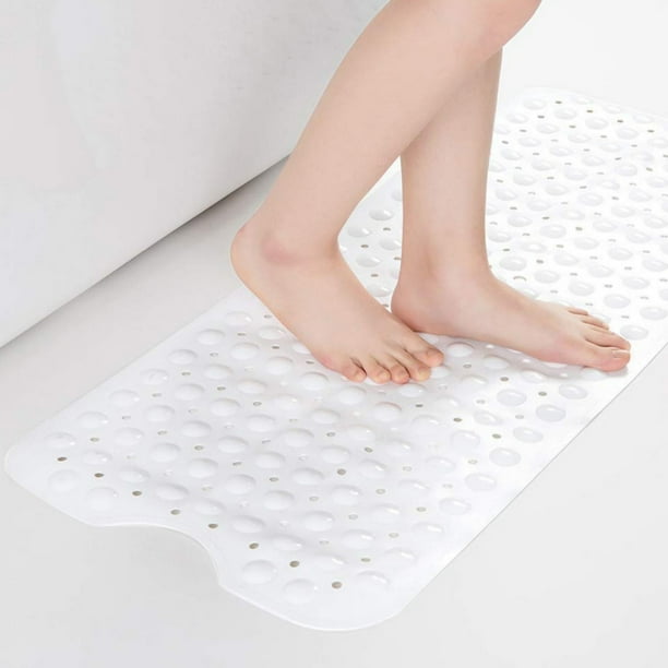 40 x 16 in Suction Cups Shower Bath with Drain Holes Mat Nonslip