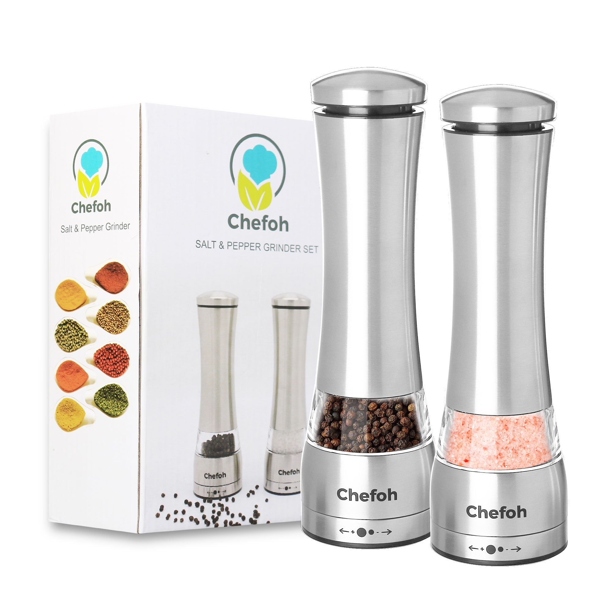 Grind set. Premium pepper grinder. chique salt and pepper grinders.