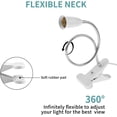 thumbnail image 3 of Base de lámpara de mesa LED E27, 2 uds., portalámparas de cuello de cisne, Base de Clip de lámpara de mesa con interruptor, portalámparas de 360 ​​° para lectura, maquillaje ER, 3 of 5