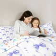 thumbnail image 4 of Feelyou Dreamy Purple Bowknot Bedding Comforter Set 7 Pieces, Kawaii Princess Style Full Bedding Set, Girly Fashion Bow Reversible Fitted Sheet Flat Sheet, Luxury Bedroom Decor, 4 of 7
