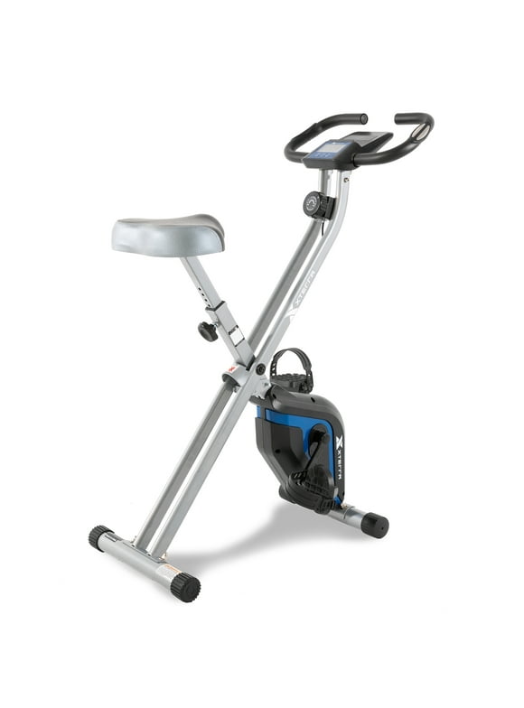 XTERRA Fitness FB160 Compact Folding Stationary Bike with Heart Rate Sensors and Large Padded Seat
