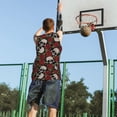 thumbnail image 5 of Sikiie Red Rose Skull Basketball Jersey Reversible Men's Mesh Athletic Sports Shirts Training Practice S-4XL4X-Large, 5 of 6