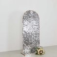 thumbnail image 4 of BalsaCircle 6 ft Silver Fitted Sparkly Big Payette Sequin Round Top Wedding Arch Backdrop Stand Cover Party Events Decorations, 4 of 8