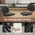 thumbnail image 5 of KLASIKA Swivel Rolling Stool PU Leather with Adjustable Foot Rest Height Adjustable Task Drafting Chair with Back (Black) 1pack, 5 of 8