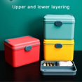 thumbnail image 2 of Medicine Storage Box Double-layered Multi Grid with Lock Design Large Capacity Rounded Edges Medical Organizer for Home Dorm Jikaix Orange, 2 of 5