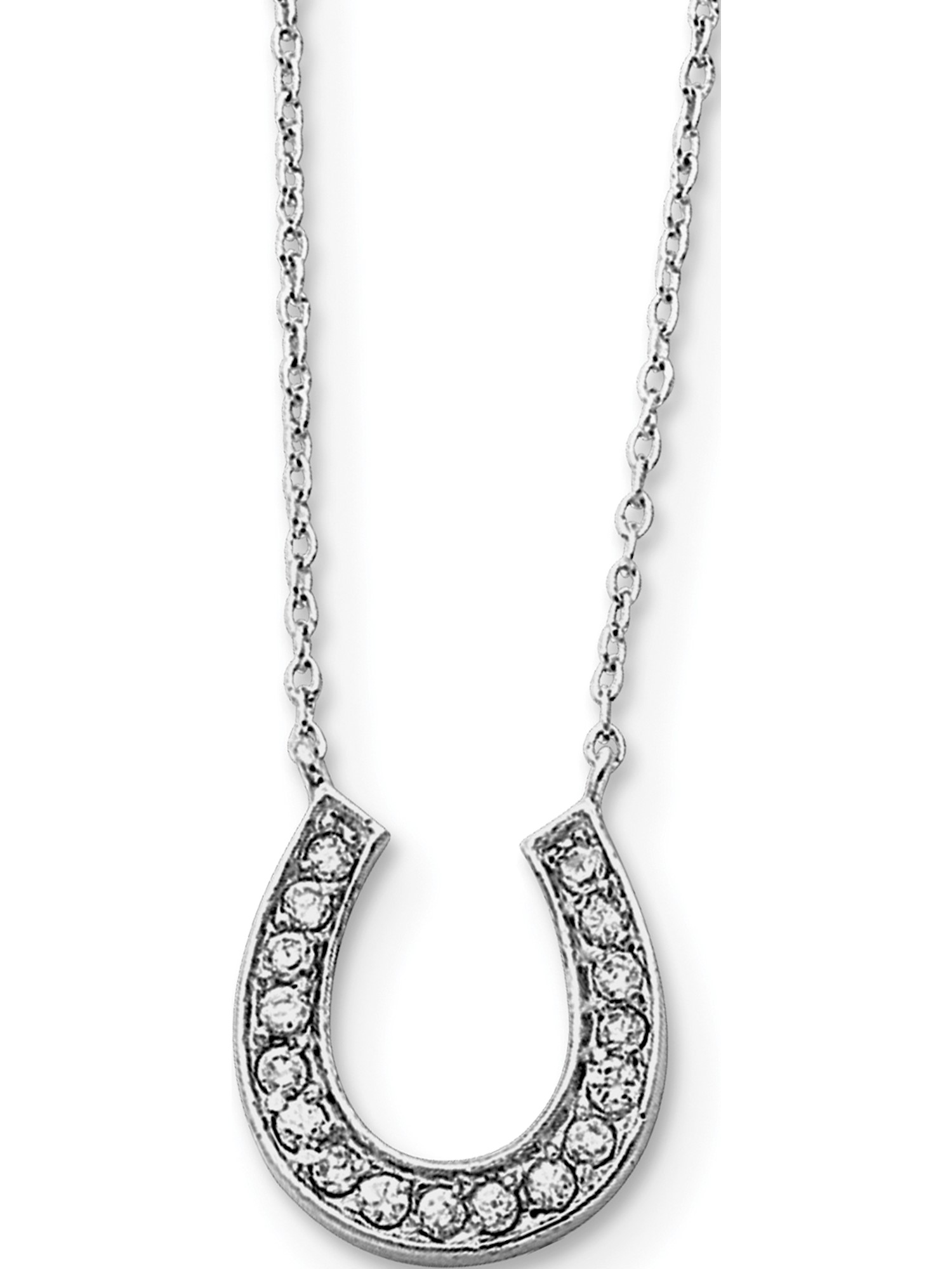 925 Sterling Silver Horseshoe 18 IN CZ Necklace Walmart Canada