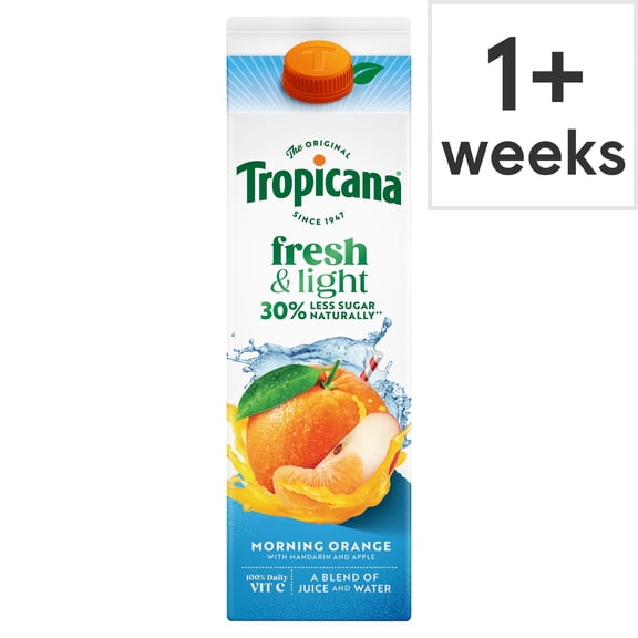 Tropicana Fresh & Light Morning Orange Juice Drink 850ml, Imported from Britain