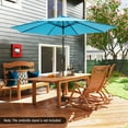 thumbnail image 4 of Costway Parasol de Marché Extérieur de 10 Pi pour Table de Patio, Inclinaison à Bouton-Poussoir, Manivelle, Bleu, 4 of 10
