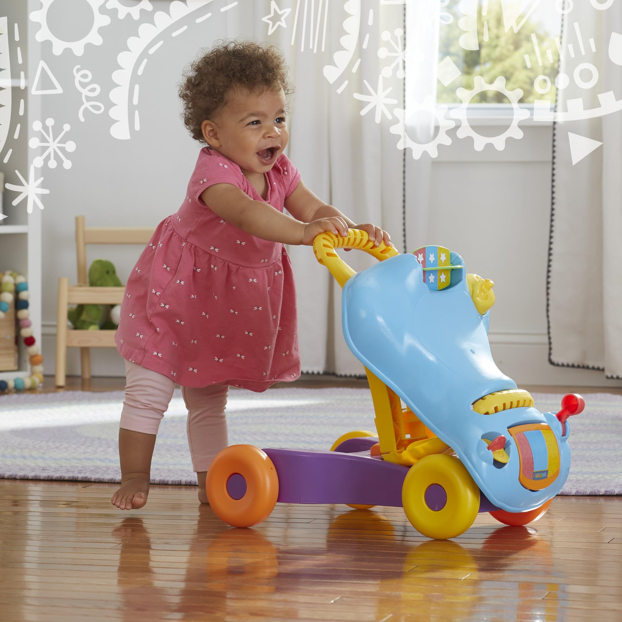 Playskool Kids Active 2 in 1 Ride On Walker Toy Push Play for Toddlers Babies Walmart