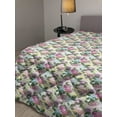 thumbnail image 2 of Floral Down Alternative Comforter, Vibrant Little Blossoms Flourishing Garden Feminine Flora Graphic Art, Microfiber Quilt for All Season, 5 Sizes, Night Blue Ivory, by Ambesonne, 2 of 3