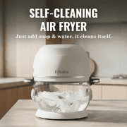 Fritaire, Self-Cleaning Glass Bowl Air Fryer, 5 Qt, 6 One-Touch Functions, BPA/Teflon Free, White