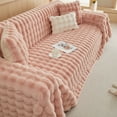 thumbnail image 6 of Rosnek Plush Sofa Cover, Soft fluffy Couch Cove Blanket, Cozy Shaggy Sectional Sofa Cover for Dogs, Thick Sofa Slipcover Warm Throw Blanket for Couch Sofa Bed Ideal Gifts, Pink, 71"x 71", 6 of 8
