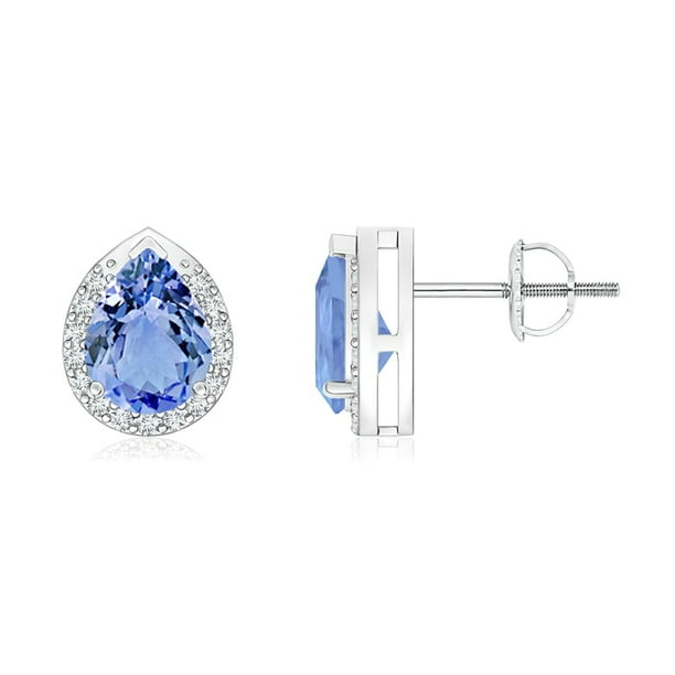 Angara 1 3 Carats Pear Shaped Tanzanite Stud Earrings With Diamond Halo For Women In Platinum 7x5mm Tanzanite Walmart Com Walmart Com Angara 1 3 Carats Pear Shaped Tanzanite Stud Earrings With Diamond Halo For Women In Platinum 7x5mm Tanzanite Walmart Com Walmart Com
