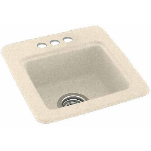 Swan Solid Surface Small Bar Sink (15" x 15") with 3 Faucet Holes