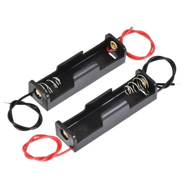 Unique Bargains Battery Case Storage Box 1 Slot x 1.5V 2-Wire Lead for 1 x AA Battery 6Pcs