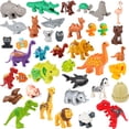 thumbnail image 2 of Grandes accesorios de bloques de construcción, muñecos de zoológico, canguro, rinoceronte, cebra, dinosaurio, serie de animales, juguetes Duplo ensamblados para bricolaje para regalo de niños, 2 of 5