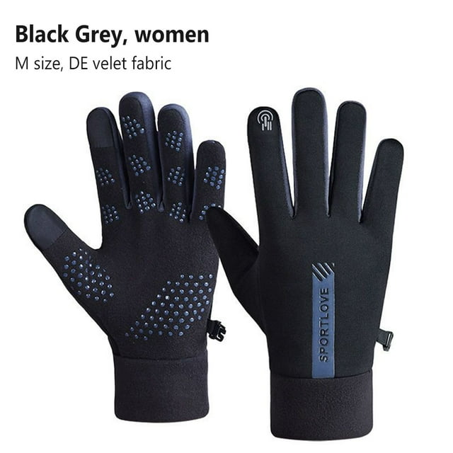 1 Pair Men Women Full Finger Mittens Thickened Windproof Cold-proof Touch Screen Outdoor Running Riding Ski Gloves