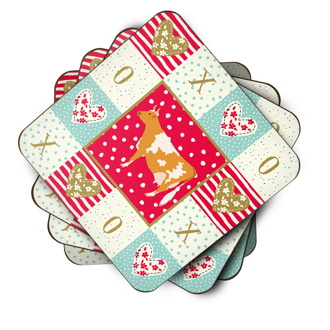 Guernsey Cow Love Foam Coaster Set of 4